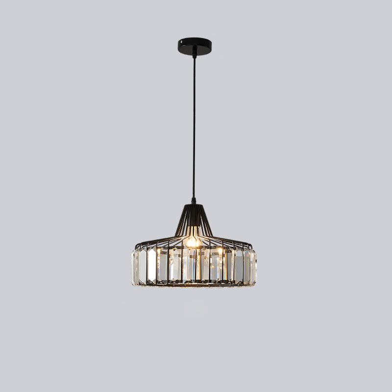 Crystal Drum Pendant Ceiling Light Simplicity Hanging Ceiling Light for Dinning Room