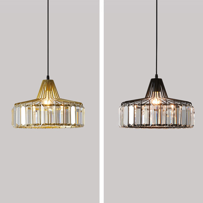 Crystal Drum Pendant Ceiling Light Simplicity Hanging Ceiling Light for Dinning Room