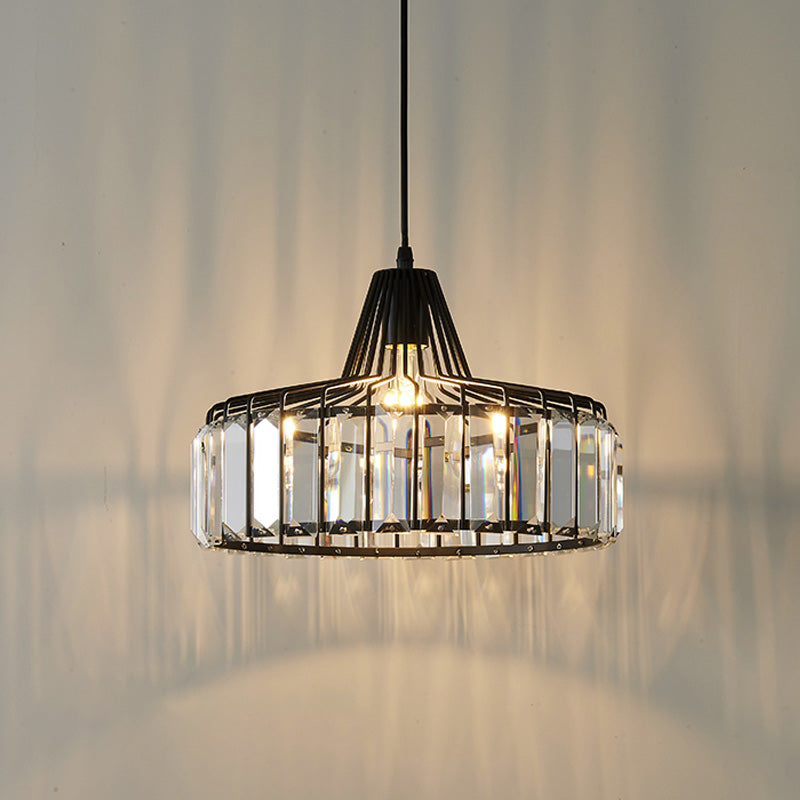 Crystal Drum Pendant Ceiling Light Simplicity Hanging Ceiling Light for Dinning Room