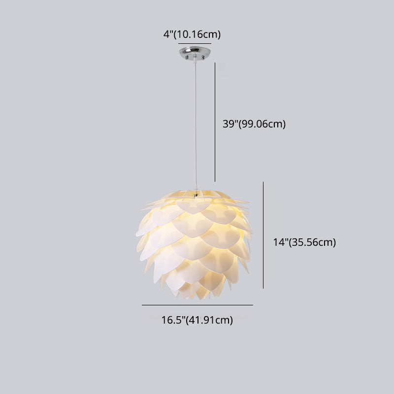 Acrylic Global Pendant Lighting Fixture Modern Style White Hanging Ceiling Light