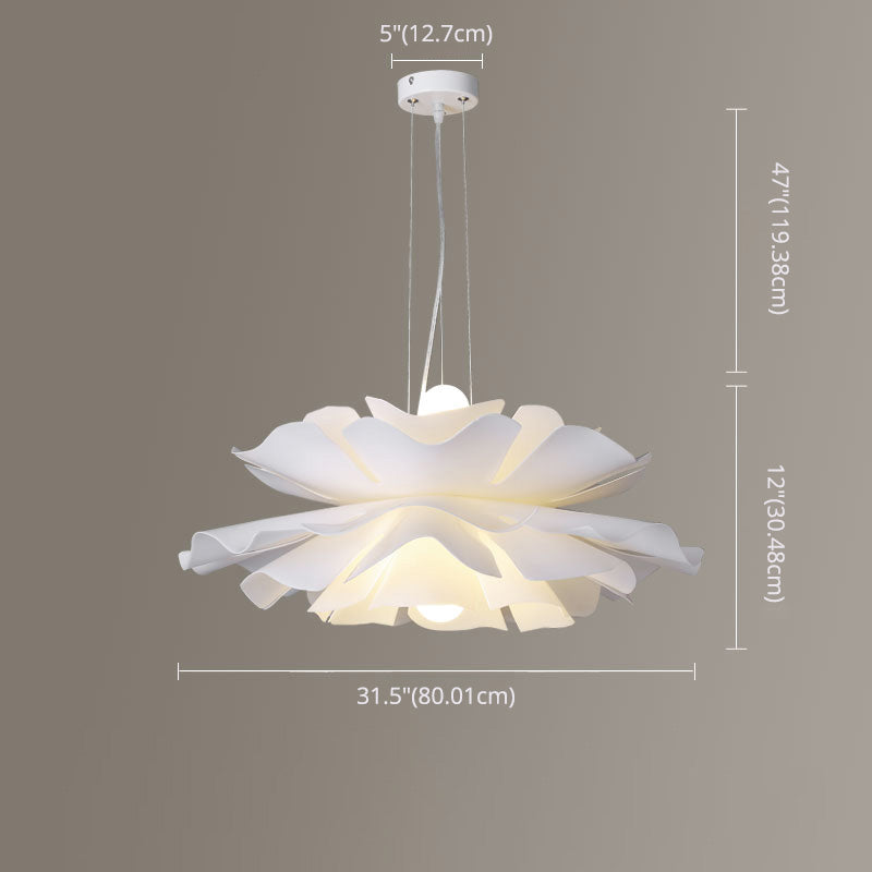Camera da letto a sospensione a sospensione luce a sospensione bianca nordica kit di luce floreale con ombra acrilica floreale