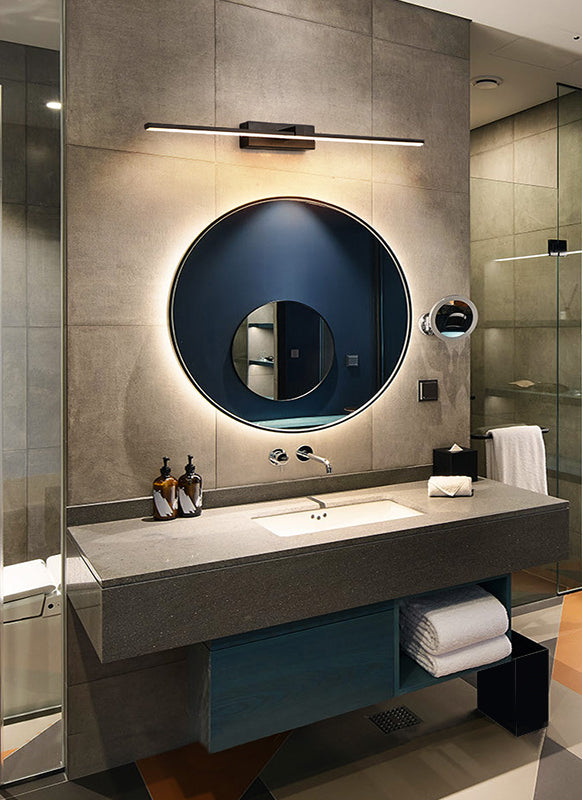 Luces de pared de tocador lineal Simplicidad posmoderna Disparo de pared acrílico para baño