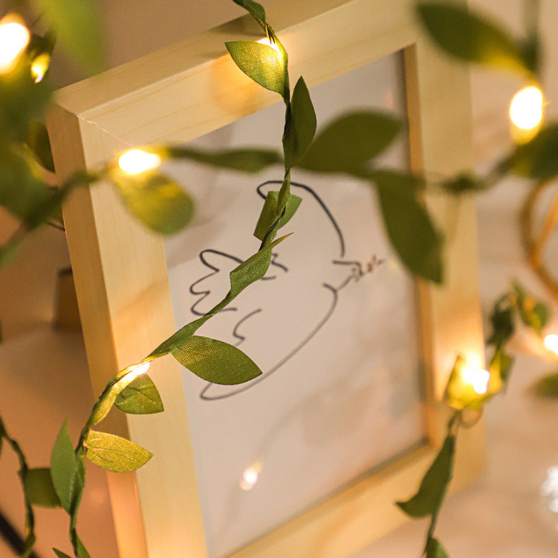 Green Vine String Lamp Nordic Plastic LED Indoor Lighting for Decoration