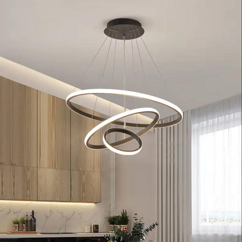Modern Dining Room Lighting multipli lampadario lampadario rotondo in metallo lampadario