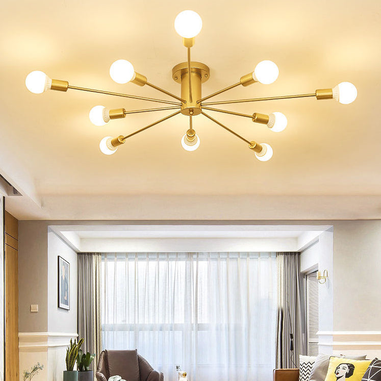 Bulb Bulb Sputnik Luce a soffitto in ferro battuto in stile retrò industriale