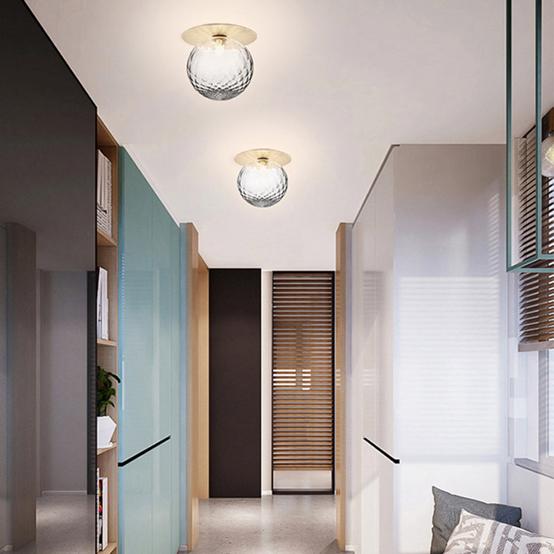 Luminaires à lampe en verre contemporain semi-luminaires pour balcon du couloir