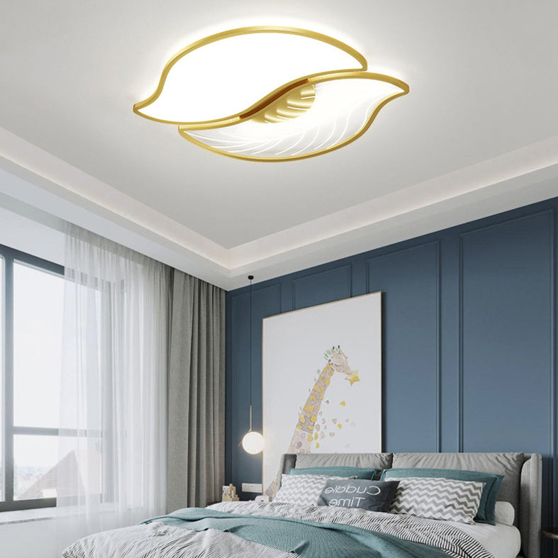 Lámpara empotrada moderna de acrílico con forma de hoja, iluminación empotrada LED para sala de estar