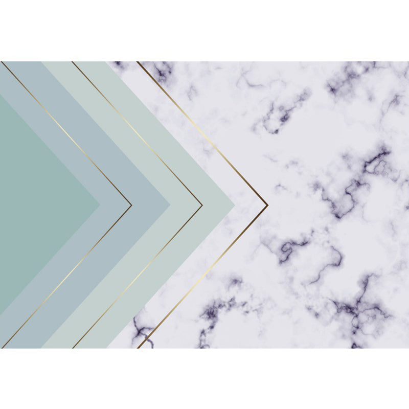 Modern Living Room Carpet Marble Pattern Washable Area Rug Polyester Carpet with Non-Slip Backing