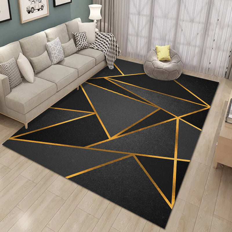 Geometric Indoor Rug Washable Modern Area Rug Polyester Stain Resistant Carpet for Living Room