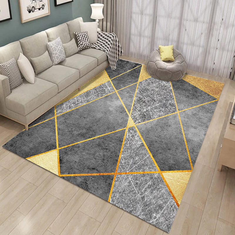 Geometric Indoor Rug Washable Modern Area Rug Polyester Stain Resistant Carpet for Living Room