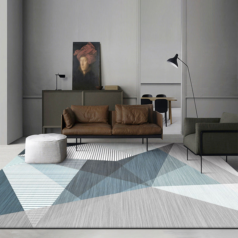 Classic Geometric Indoor Rug Modern Indoor Rug Stain Resistant Polyester Carpet for Living Room