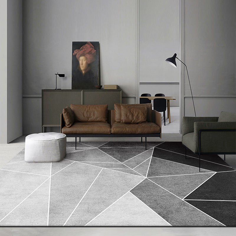 Classic Geometric Indoor Rug Modern Indoor Rug Stain Resistant Polyester Carpet for Living Room
