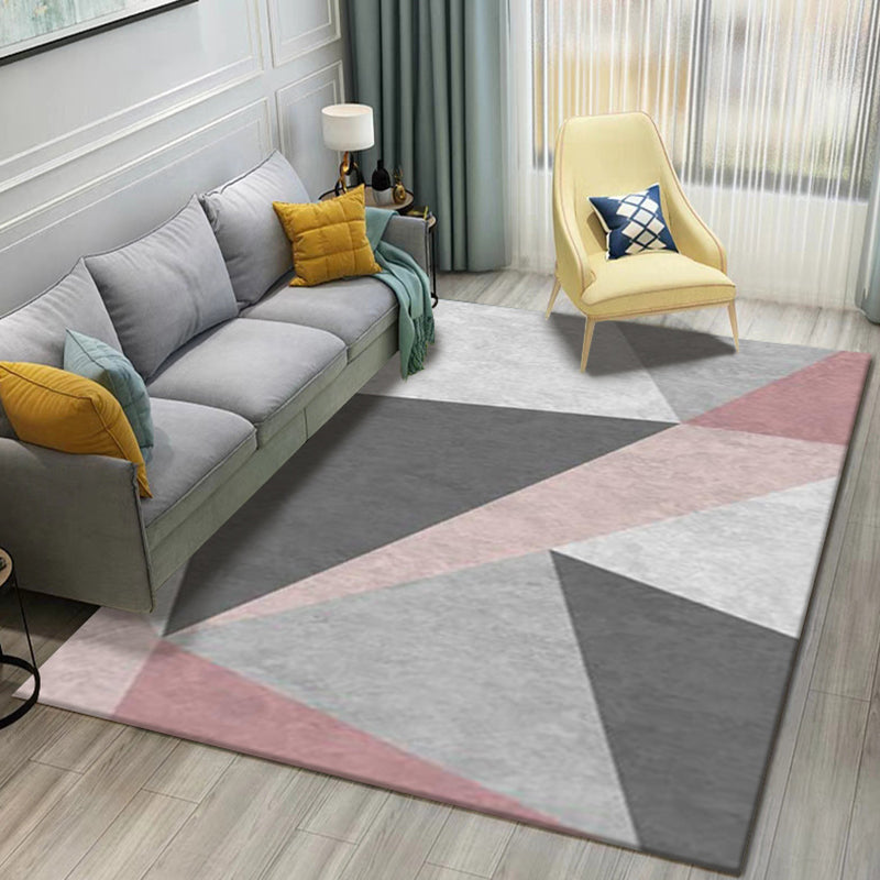 Minimalist Graphic Print Rug Polyester Area Carpet Pet Friendly Indoor Rug for Home Decoration