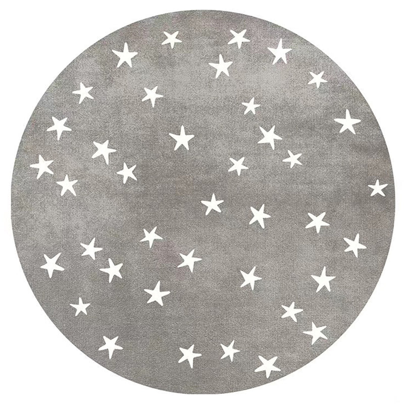 Artistic Indoor Rug Star Print Washable Carpet Living Room Polyster Rug with Non-Slip Backing