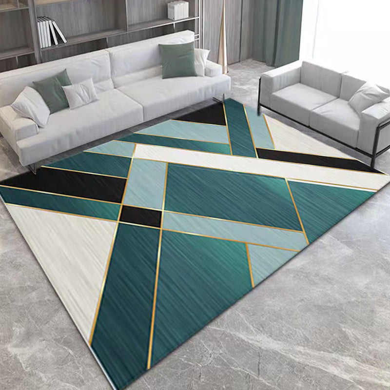 Antique Geometry Print Carpet Polyester Area Rug Stain Resistant Indoor Carpet for Living Room