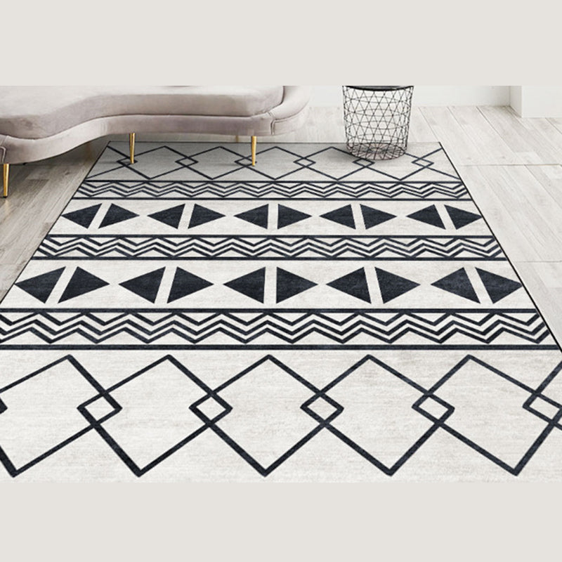 Eclectic Boho-Chic Carpet Funky Tribal Pattern Indoor Rug Polyester Anti-Slip Carpet for Living Room