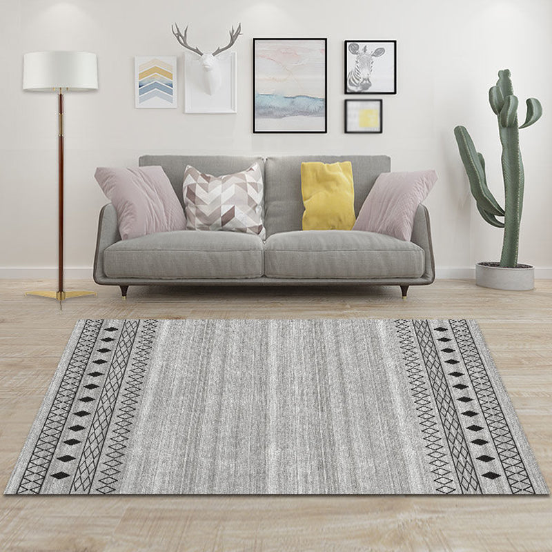 Böhmisch minimalistischer Stammesdruckteppich Polyester Teppich Fleckenfest -Resistent Innenteppich für Wohnzimmer