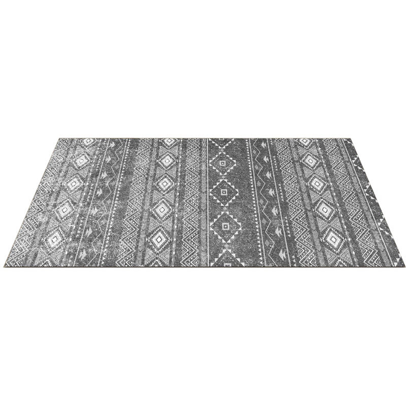 Bohemian Minimalist Tribal Print Rug Polyester Carpet Stain Resistant Indoor Rug for Living Room