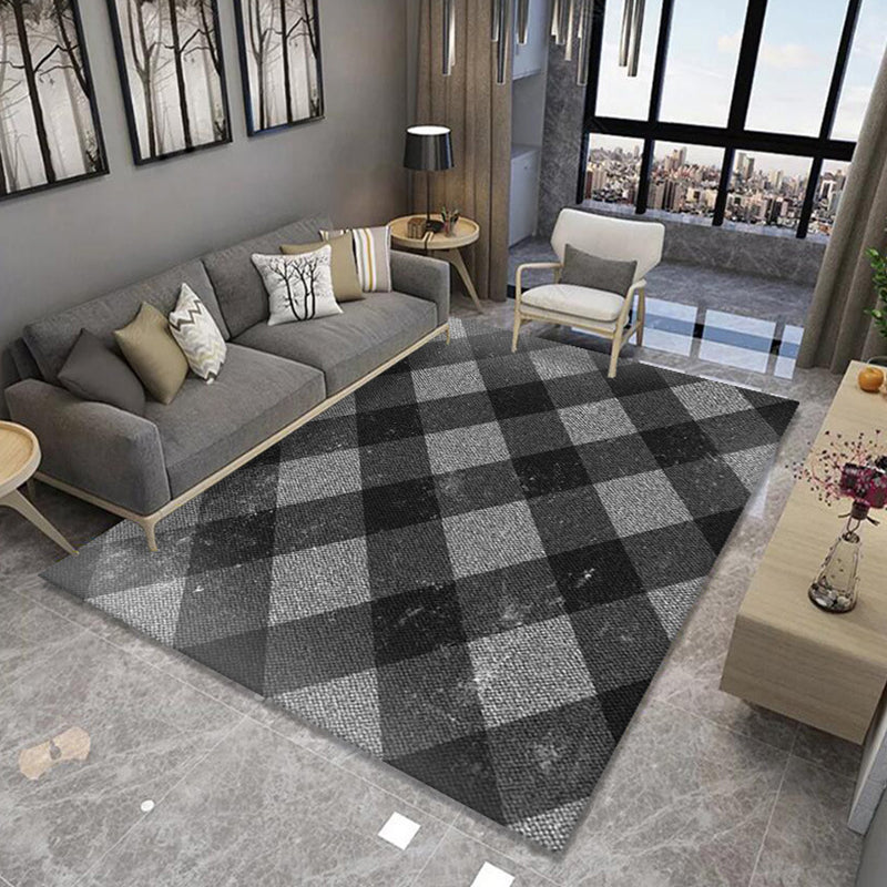 Contemporary Triangle Pattern Rug Polyester Carpet Washable Indoor Carpet for Home Decoration