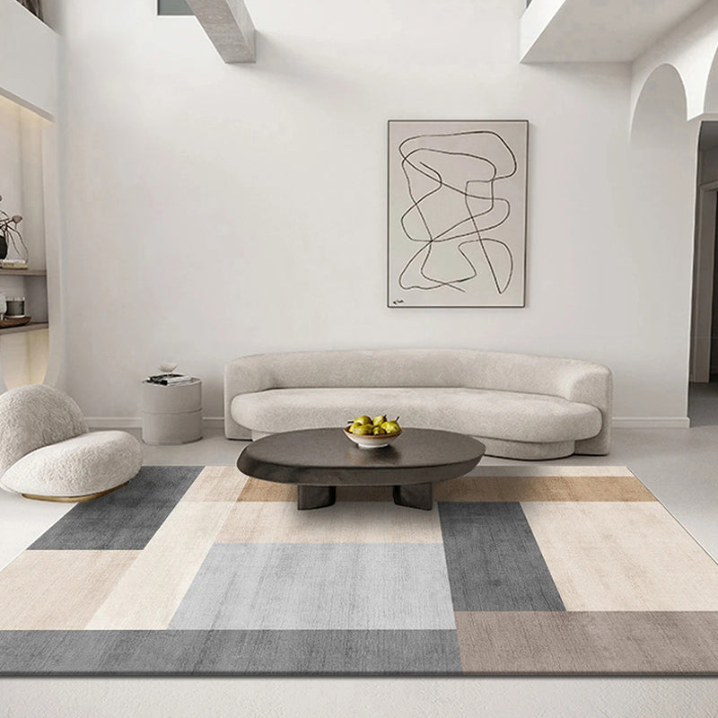 Chic Blue Modern Rug Geometric Print Polyester Area Rug Anti-Slip Area Carpet for Home Decor