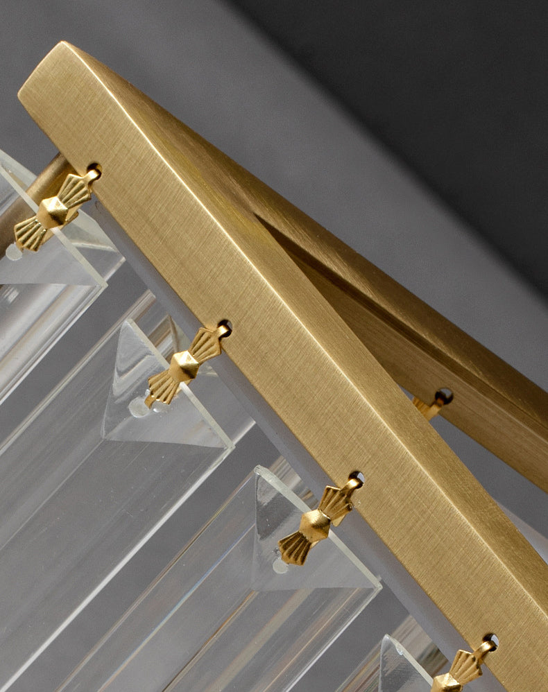 Plafonnier en forme d'étoile dorée, plafonnier à 5 lumières en cuivre de style créatif colonial avec abat-jour en cristal