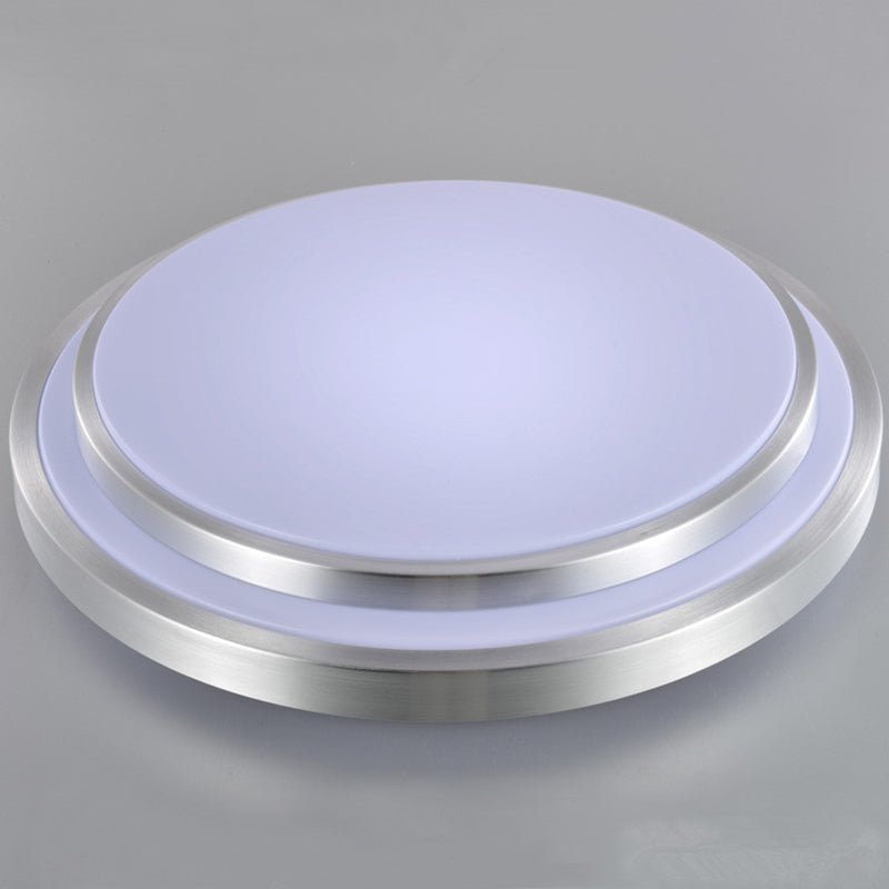 Plafonniers à montage en surface à LED circulaires de style moderne Plafonnier encastré en aluminium en argent