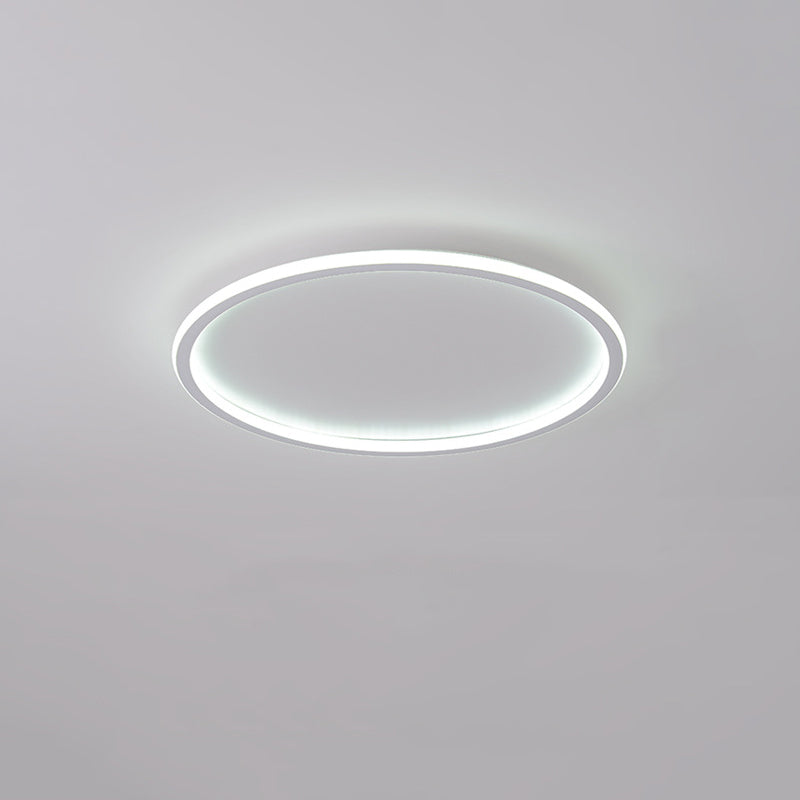 Plafonnier encastré à LED en aluminium à anneau, plafonnier à 1 lumière de style moderne