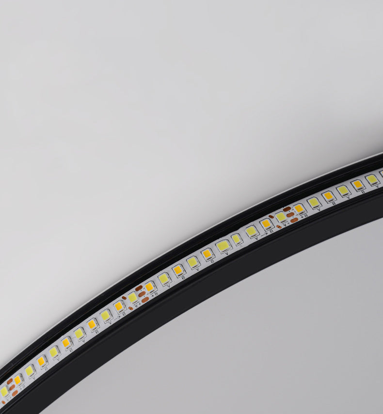 Plafonnier encastré à LED en aluminium à anneau, plafonnier à 1 lumière de style moderne