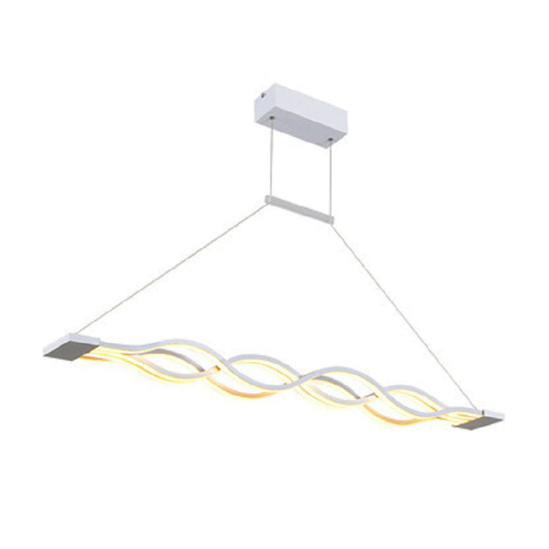 Lumière de l'île LED linéaire blanche dans un pendentif en fer forgé moderne avec une teinte acrylique