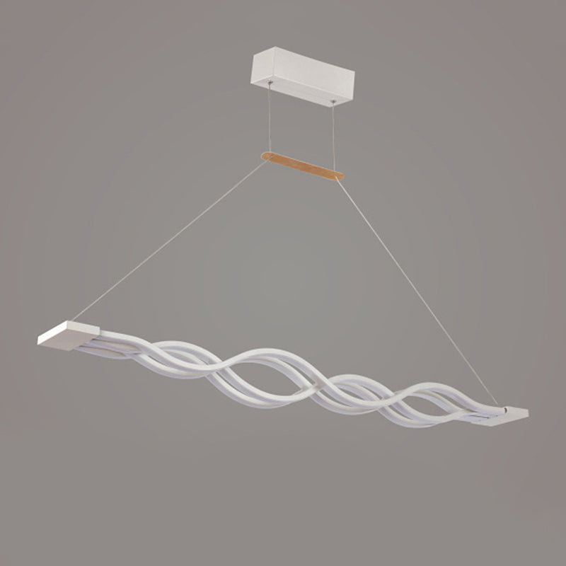 Lumière de l'île LED linéaire blanche dans un pendentif en fer forgé moderne avec une teinte acrylique