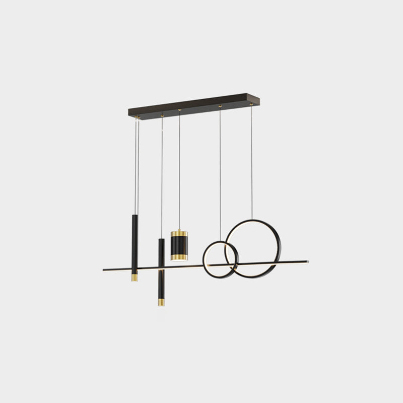 Idee per illuminazione dell'isola a led in metallo moderno lampada lampadario lineare per sala da pranzo