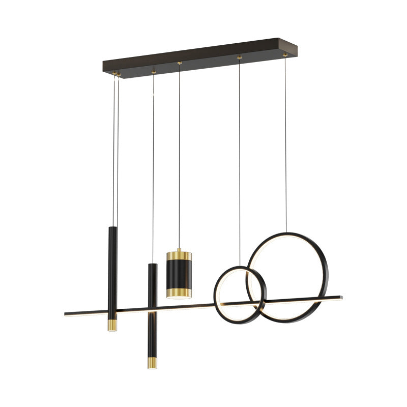 Idee per illuminazione dell'isola a led in metallo moderno lampada lampadario lineare per sala da pranzo