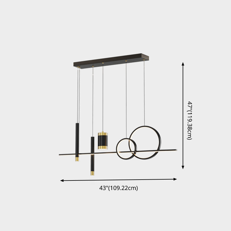 Idee per illuminazione dell'isola a led in metallo moderno lampada lampadario lineare per sala da pranzo