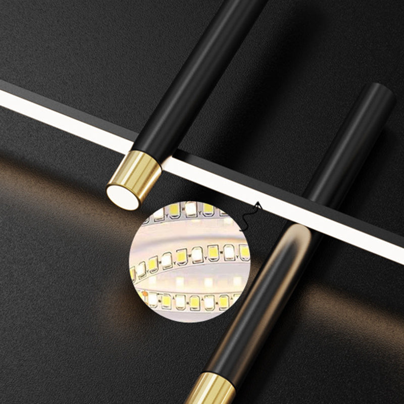 Idee per illuminazione dell'isola a led in metallo moderno lampada lampadario lineare per sala da pranzo