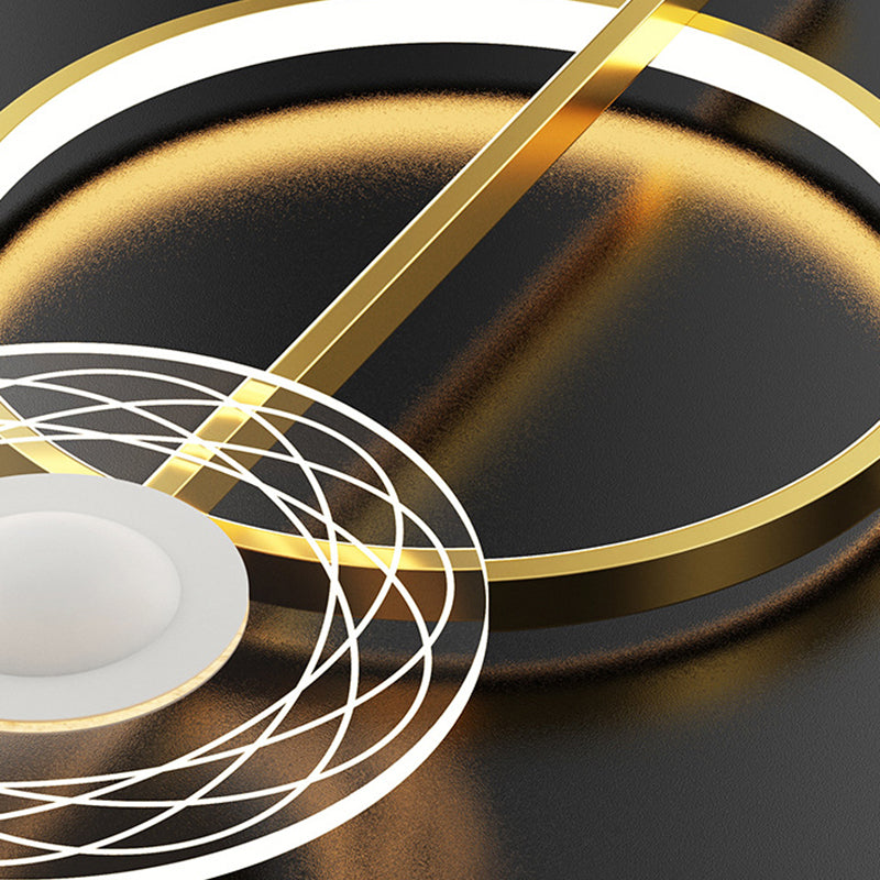 Geometric Island Lighting Fixtures Modern Chandelier Metal Island Lamps 4 Light in Gold