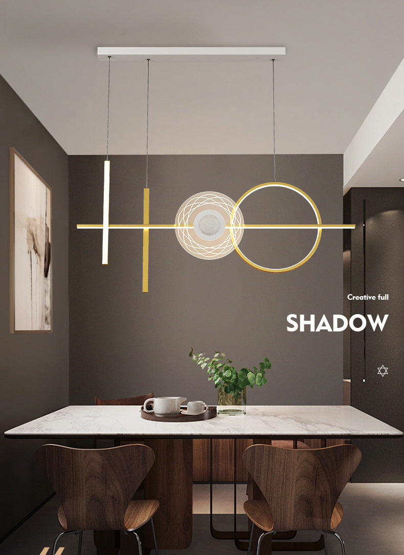 Geometric Island Lighting Fixtures Modern Chandelier Metal Island Lamps 4 Light in Gold