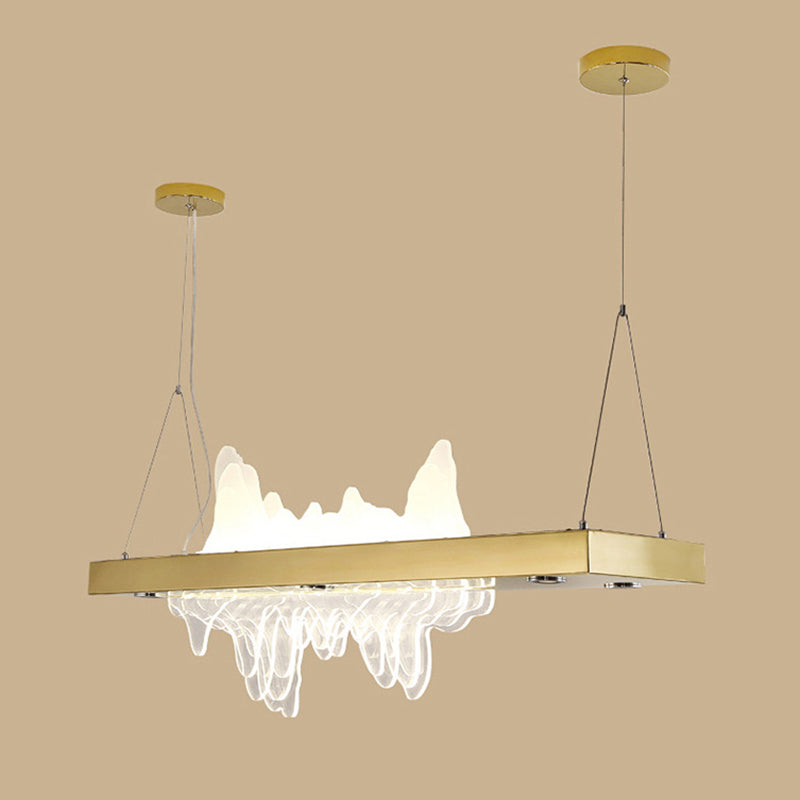 Adjustable 1 Light Island Lights Modern Lighting Chandelier Metal Island Lamps in Gold