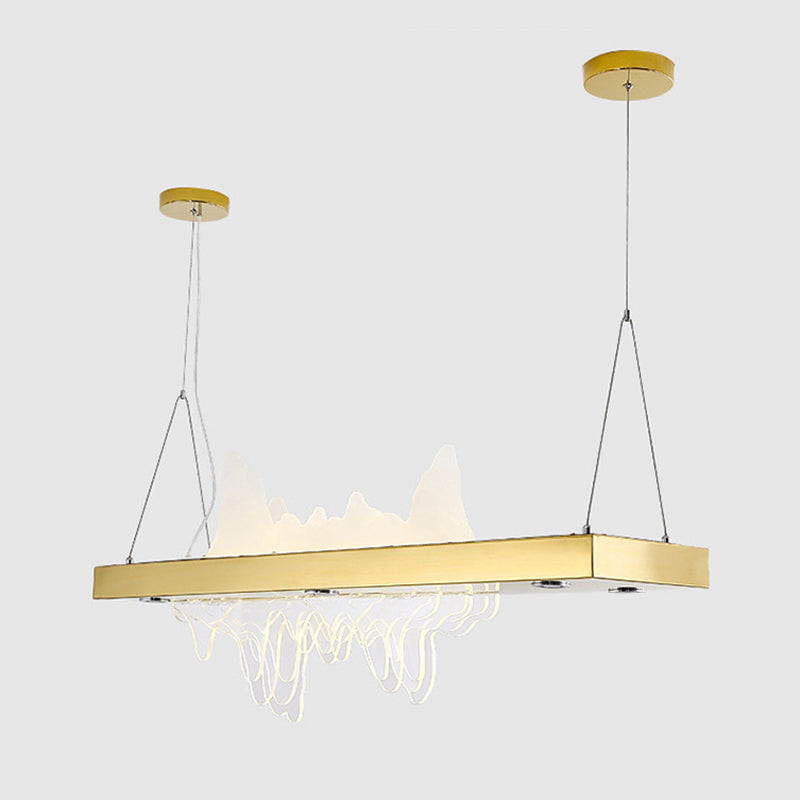 Adjustable 1 Light Island Lights Modern Lighting Chandelier Metal Island Lamps in Gold