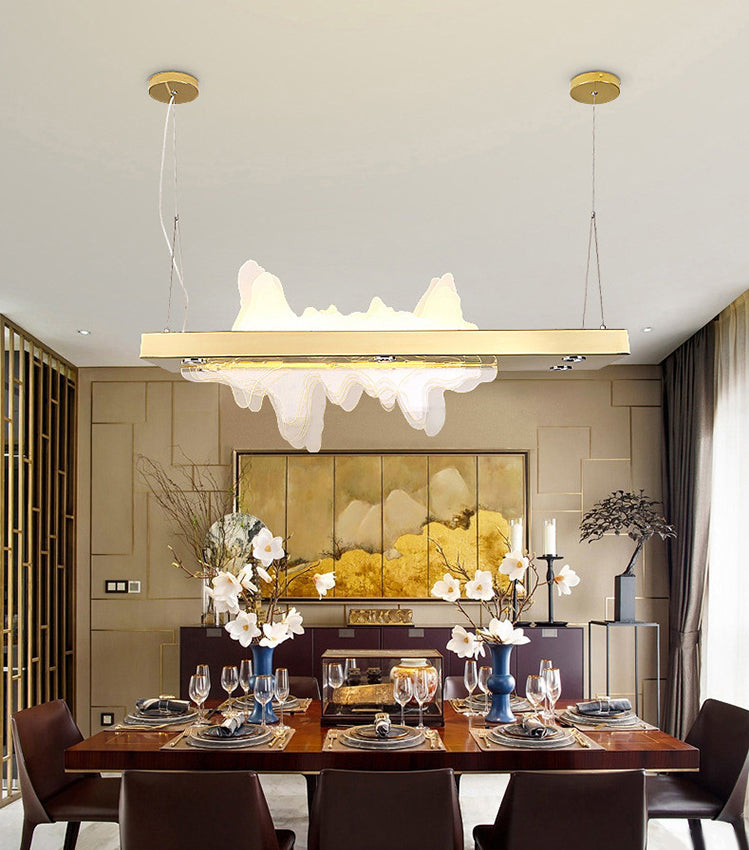 Adjustable 1 Light Island Lights Modern Lighting Chandelier Metal Island Lamps in Gold