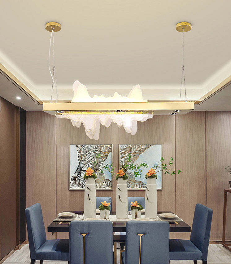 Adjustable 1 Light Island Lights Modern Lighting Chandelier Metal Island Lamps in Gold