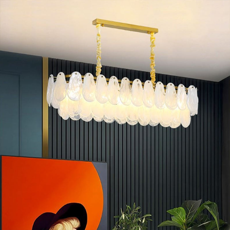 10 Light Gem Island Lights Modern Pendant Lighting Glass And Metal Island Lamps in Gold