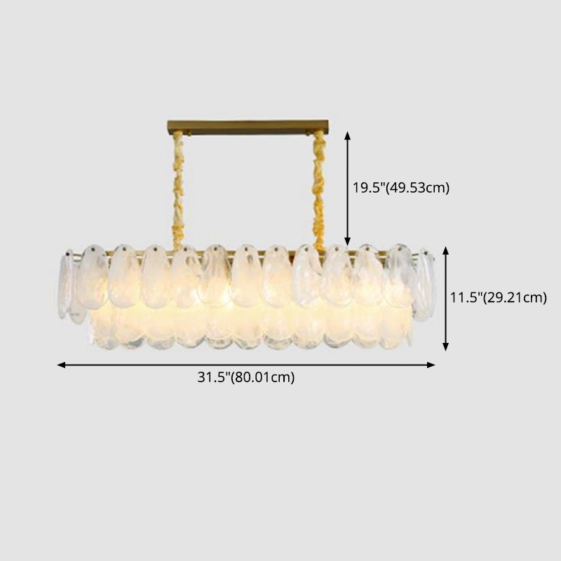10 Light Gem Island Lights Modern Pendant Lighting Glass And Metal Island Lamps in Gold