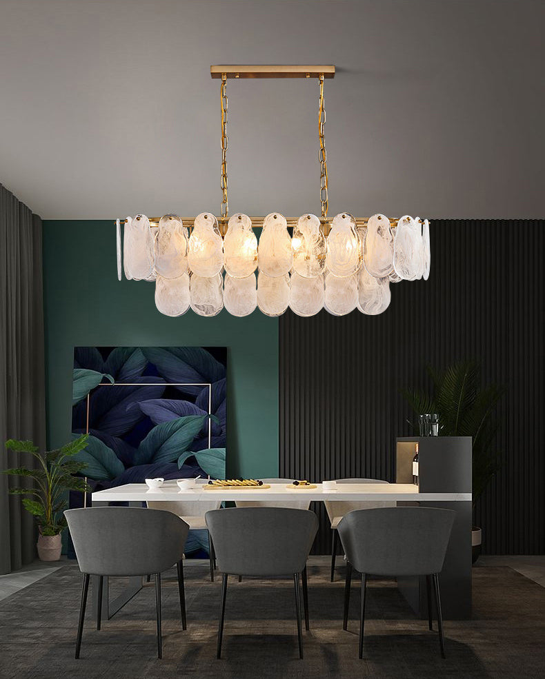 8 Light Gem Island Lighting Modern Lighting Chandelier Glass And Metal Island Lamps in Gold