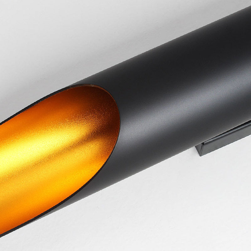 Luz de pared cilindroide negra y dorada en lámpara de pared de aluminio lacado en estilo creativo moderno