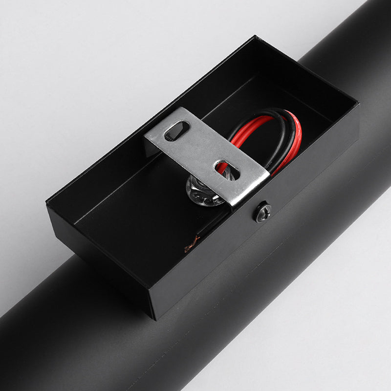 Luz de pared cilindroide negra y dorada en lámpara de pared de aluminio lacado en estilo creativo moderno