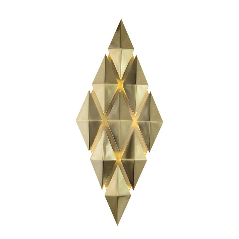 Luz de pared rómbica dorada en la moderna lámpara de pared de metal de electroplacas de estilo creativo para el dormitorio