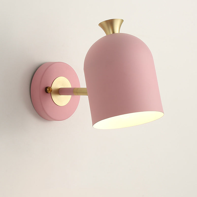 Modern Concise Macaron Wall Lamp Wrought Iron Dome Wall Light for Interior Spaces