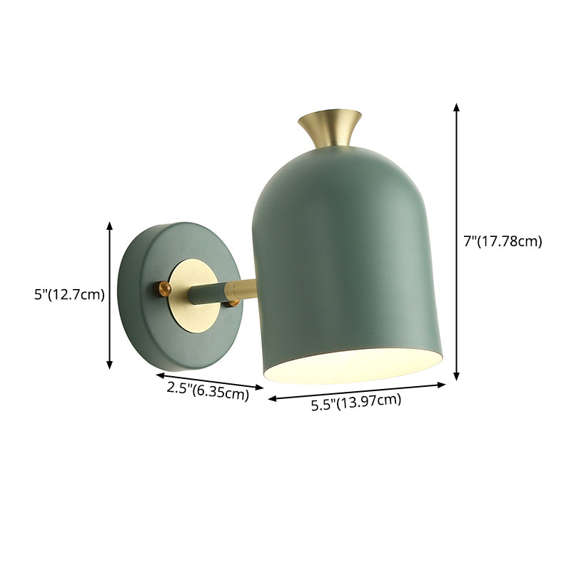 Modern Concise Macaron Wall Lamp Wrought Iron Dome Wall Light for Interior Spaces