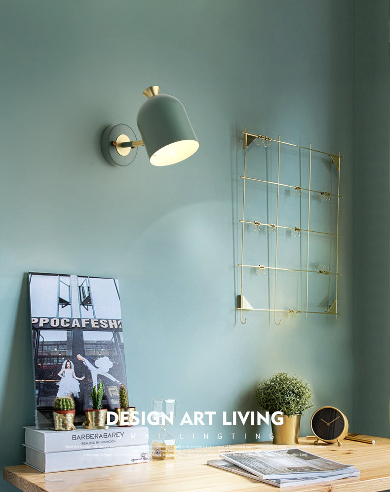 Modern Concise Macaron Wall Lamp Wrought Iron Dome Wall Light for Interior Spaces