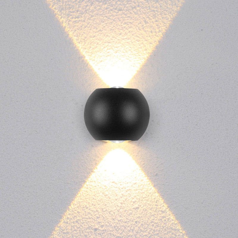 Lámpara de pared LED geométrica negra en moderna simplicidad de aluminio luz de pared impermeable con sombra de vidrio